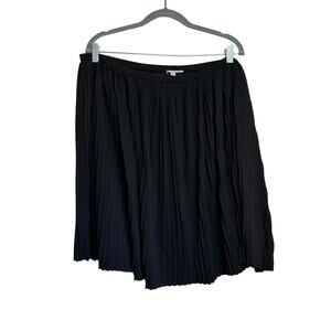 Nordstrom Halogen Black Pleated Elastoc Waist Pull On Mini Skirt sz 16 NWT